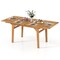 55 Inch Acacia Wood Expandable Outdoor Table with Umbrella Hole Ideal for Patio Gatherings